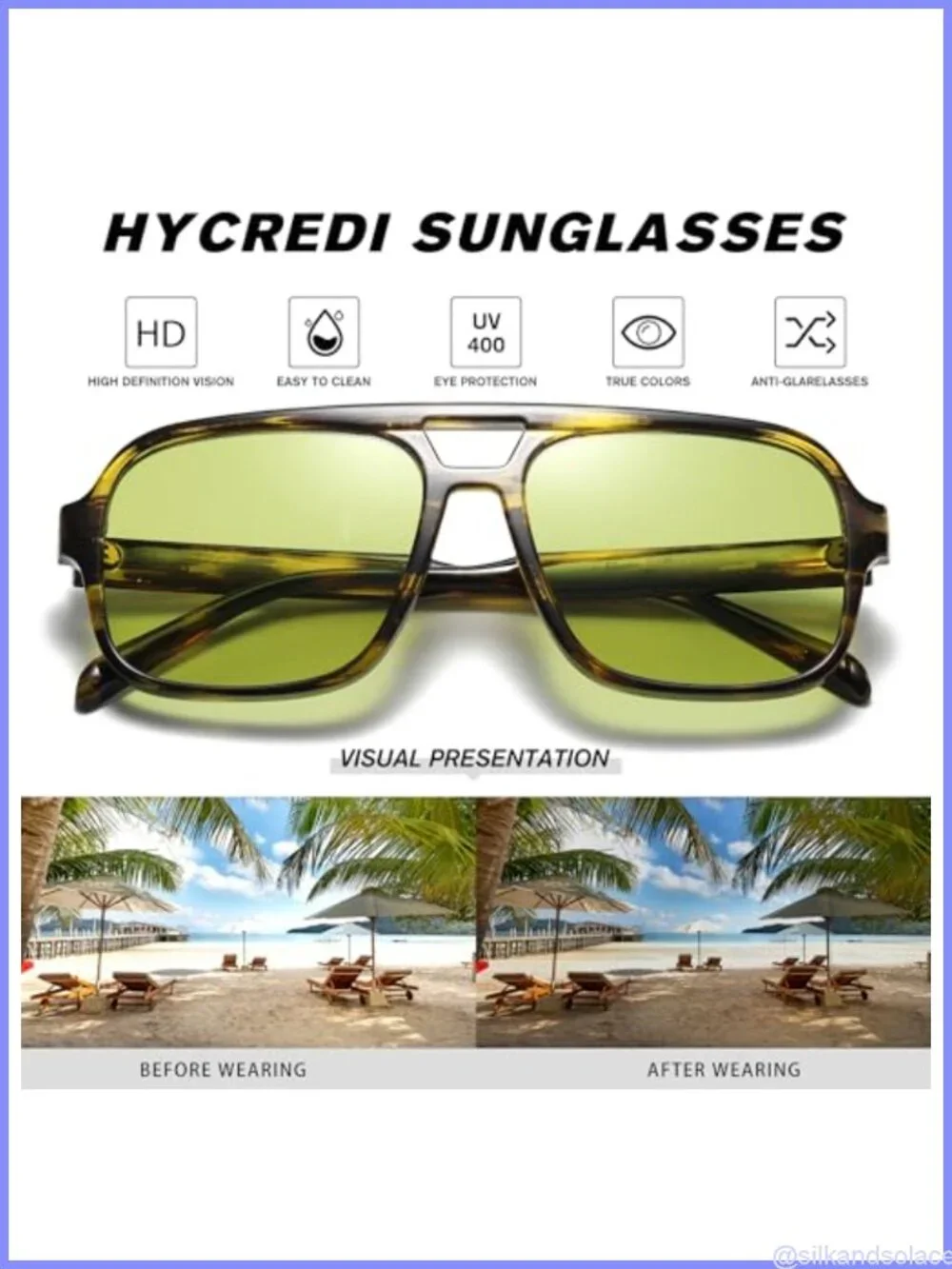 Oversized Square Retro Aviator Sunglasses UV400 Full-Frame Unisex